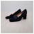 Yves Saint Laurent Schwarze Wildlederschuhe mit Absatz YSL  - Ansicht 7