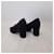 Yves Saint Laurent Schwarze Wildlederschuhe mit Absatz YSL  - Ansicht 8