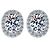 Autre Marque Orecchini a bottone diamanti moissanite in argento sterling rodiato