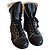 Botas de combate Chanel en lona recubierta negra Negro - vista 2
