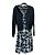 Moschino Kleid mit integrierter Wollweste Blumenmuster Schwarz