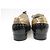 SCARPE CHANEL G31213 RICHELIEU 38 IN PELLE LUCIDA D'ORO E NERA - vista 5