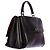 Double Bolsa Satchel Prada de Couro Preta com Aba Dupla Preto - vista 3