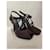 Sandales YVES SAINT LAURENT T.EU 37 Suède Marron  - vue 3