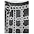 Sciarpa Chanel logo CC in cashmere e seta nero bianco grigio - vista 4