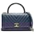 Chanel Coco Handle Blue Leather  ref.1774942
