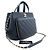 Bolsa de ombro em couro de bezerro texturizado azul marinho CHANEL, acolchoada