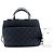 Bolsa de ombro em couro de bezerro texturizado azul marinho CHANEL, acolchoada - vista 3