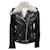 Autre Marque Understated Leather Black / Grey Fur Collar Moto Zip Leather Jacket  ref.1775297
