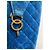 Pochette Chanel in velluto e pelle blu Nero - vista 9