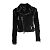 Philipp Plein Wildleder-Bikerjacke mit Kette Schwarz Silber