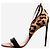 Francesco Russo Schwarze Tierdruck-Absatzsandalen - Größe EU 38,5