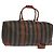 Pequin Borsa Boston in tela Pecan FENDI 2 in 1 marrone nero oro Auth ep6281 D'oro