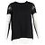 Camiseta de algodão preta com mangas curtas de renda Michael Kors Preto - vista 4