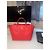 Borsa tote Gucci Swing Teddy Bear rossa in pelle Rosso - vista 14
