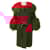 Autre Marque Fleurette Red Wool Belted Coat with Tibetan Lamb Collar  ref.1788406