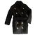 Abrigo negro de lana con cinturón Balmain pour H&M