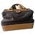 Borsa a mano Loewe in tela monogrammata e pelle Marrone Marrone chiaro Marrone scuro