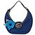 Borsa Fendi Baguette Croissant in lana blu