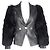 Blazer de un solo botón con mangas de piel en cuero negro de Balmain - vista 4