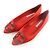Manolo Blahnik Hangishi Satin Flache Pumps Rot 37