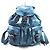 Autre Marque Felisi Crocodile Embossed Leather Backpack Blue