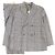 Autre Marque Check Pattern Suit Rayon Polyester Wool Brown
