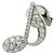 Autre Marque Platin-Brosche Pt950 in Form einer Musiknote mit Diamanten Silber