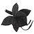 Armani Woll-Polyester Blumenbrosche Schwarz