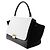 Céline Borsa Celine Trapeze in pelle scamosciata nera e bianca Nero - vista 2