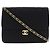 Borsa a spalla in cotone Matelassé di Chanel Nero