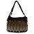 Hogan Sac à main en daim à paillettes marron et beige - vue 3