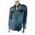 Camicia di jeans Iro con dettagli in pelle nera Nero Blu navy
