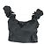 Loveshackfancy plissiertes gerafftes Off-Shoulder-Crop-Top aus schwarzem Polyester - Ansicht 4