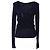 Gucci Strickpullover mit V-Ausschnitt aus marineblauer Wolle