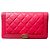Chanel Boy Geldbörse Rot Leder