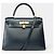Hermès HERMES Kelly 28 Bag in Navy Blue Leather - 102261