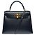 Hermès HERMES Kelly 28 Bag in Navy Blue Leather - 102261 - view 3