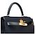 Hermès HERMES Kelly 28 Bag in Navy Blue Leather - 102261 - view 7