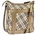 Borsa a spalla Burberry Nova Check in tela di pelle beige oro Auth hk1797 D'oro