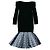 Autre Marque Michelle Mason Schulterfreies Midi-Kleid Schwarz