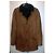 Pierre Cardin Shearling Lammfell Schafsleder Velours brauner Lammy-Mantel, Größe L - Ansicht 6