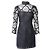Sandro Paris Vestido Corazón Encaje Cuello Alto Negro