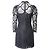 Sandro Paris Vestido Corazón Encaje Cuello Alto Negro - vista 3
