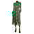 Autre Marque Green and pink floral midi dress - size UK 6 Polyester  ref.1818277