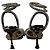 Pompes à bride cheville ornées d'un nœud léopard Mach & Mach en polyester noir - vue 6