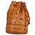 Borsa a spalla in pelle con logo MCM marrone - vista 2