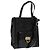 Borsa a spalla Gancini in vernice 2way nera e oro Auth ki5031 di Salvatore Ferragamo Nero D'oro