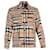 Burberry Check-Pattern Patchwork Oversized Overshirt in Beige Wool