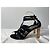 Sandali Cage Saint Laurent in Camoscio Nero - vista 12